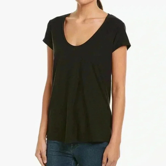 Standard James Perse Women’s 3 (large ) Black Estilo Scoop Neck Pullover Shirt - Picture 1 of 8